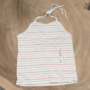 GAP Kids Pink and Green Striped Halter Top